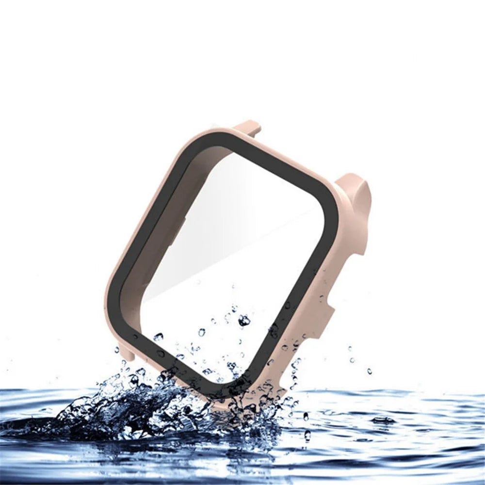 For Garmin Venu Sq 2 Hard PC Cover Full Coverage Shockproof Watch Cover with Tempered Glass Screen Protector - Pink - 4