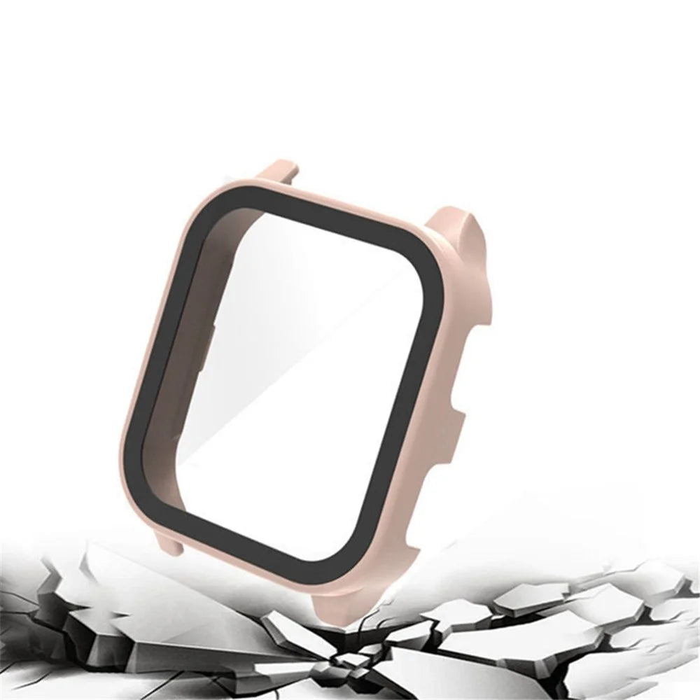 For Garmin Venu Sq 2 Hard PC Cover Full Coverage Shockproof Watch Cover with Tempered Glass Screen Protector - Pink - 5