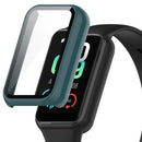 For Huami Amazfit Band 7 Hard PC Watch Case Anti-scratch Protective Cover with Tempered Glass Screen Protector - Green - 1