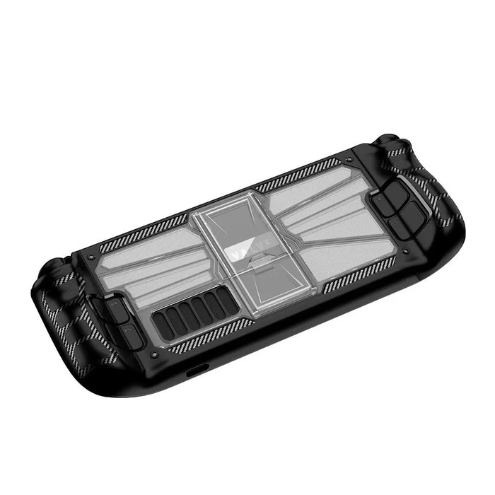 PC+TPU Protective Case for Steam Deck, Shockproof Game Console Concealed Kickstand Design Sleeve - Transparent - 5