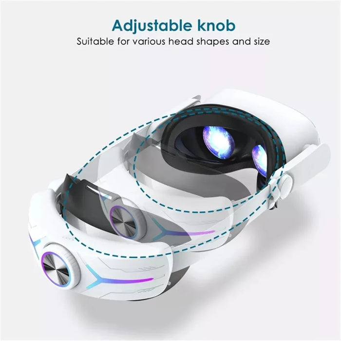 JY-HC2 For Oculus Quest 2 VR Glasses Headband Adjustable Head Strap with 8000mAh Battery - Black - 6