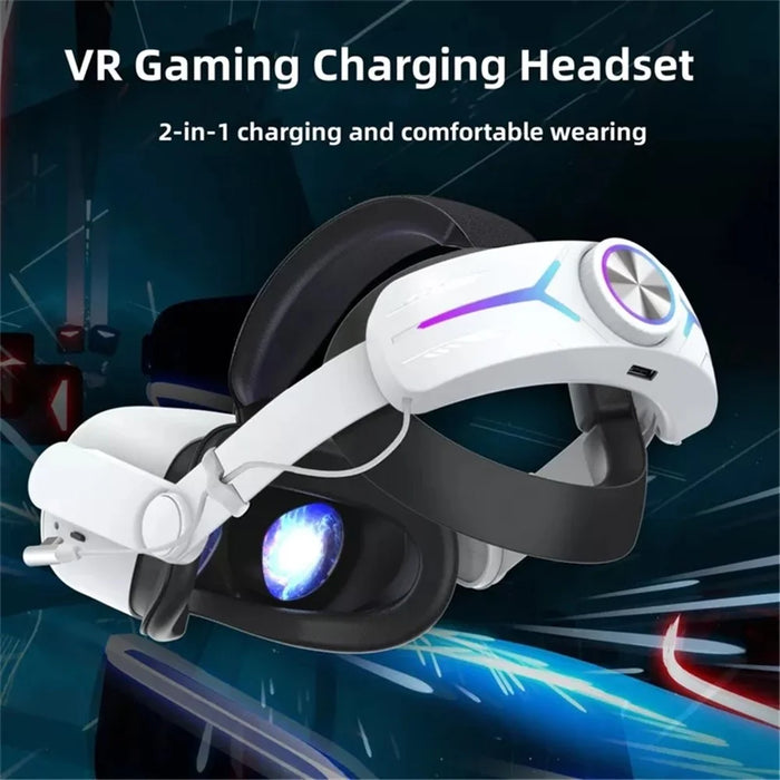 JY-HC2 For Oculus Quest 2 VR Glasses Headband Adjustable Head Strap with 8000mAh Battery - Black - 7