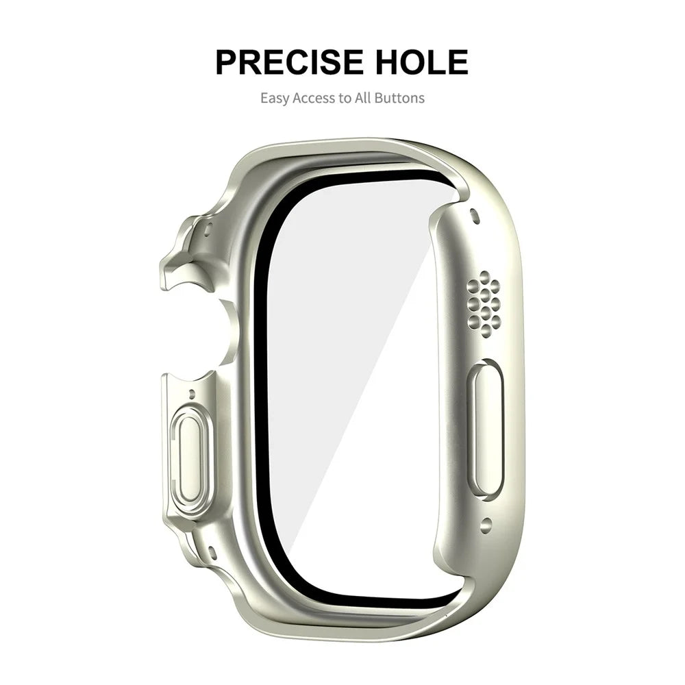 ENKAY HAT PRINCE For Apple Watch Ultra 3 / Ultra 2 / Ultra 49mm Waterproof Case Tempered Glass Screen Protector Hard PC Full Protection Watch Cover - Silver - 4