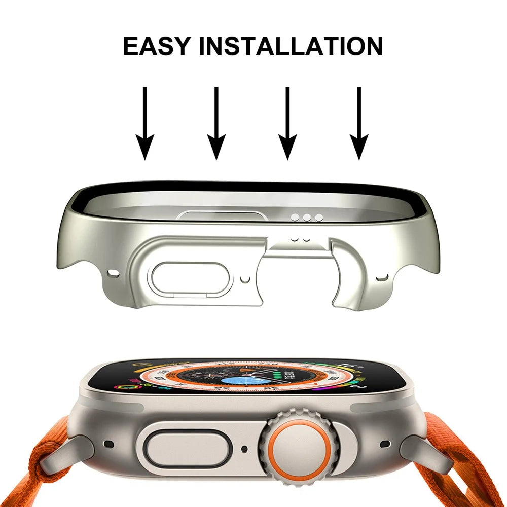 ENKAY HAT PRINCE For Apple Watch Ultra 3 / Ultra 2 / Ultra 49mm Waterproof Case Tempered Glass Screen Protector Hard PC Full Protection Watch Cover - Silver - 6