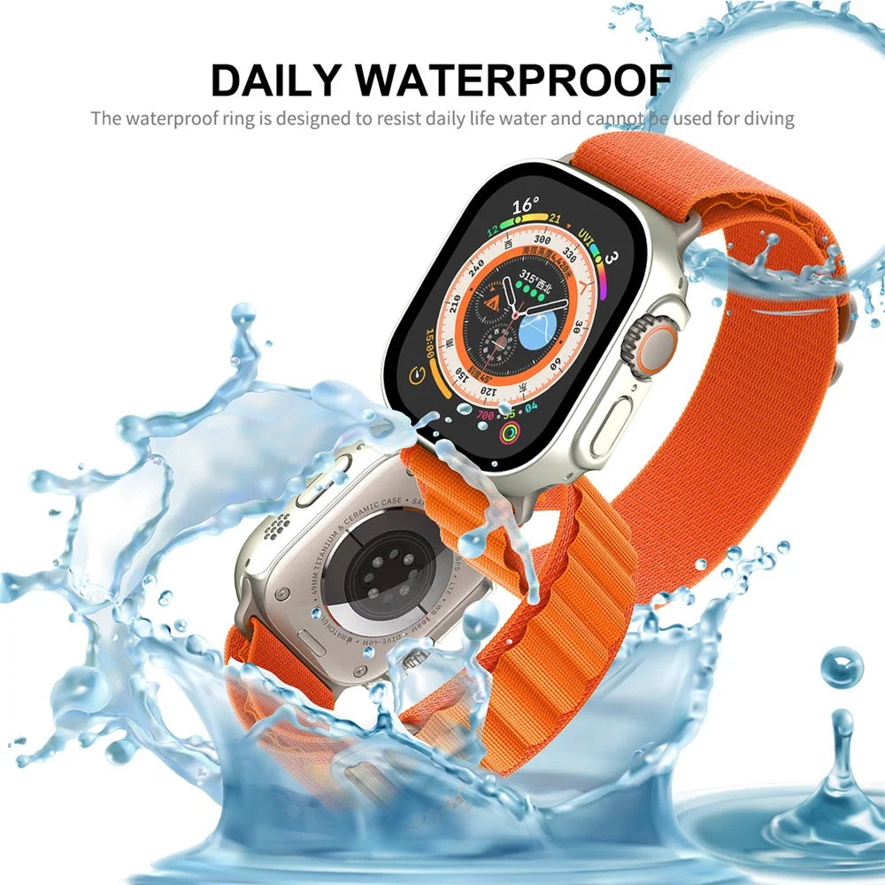 ENKAY HAT PRINCE For Apple Watch Ultra 3 / Ultra 2 / Ultra 49mm Waterproof Case Tempered Glass Screen Protector Hard PC Full Protection Watch Cover - Silver - 7