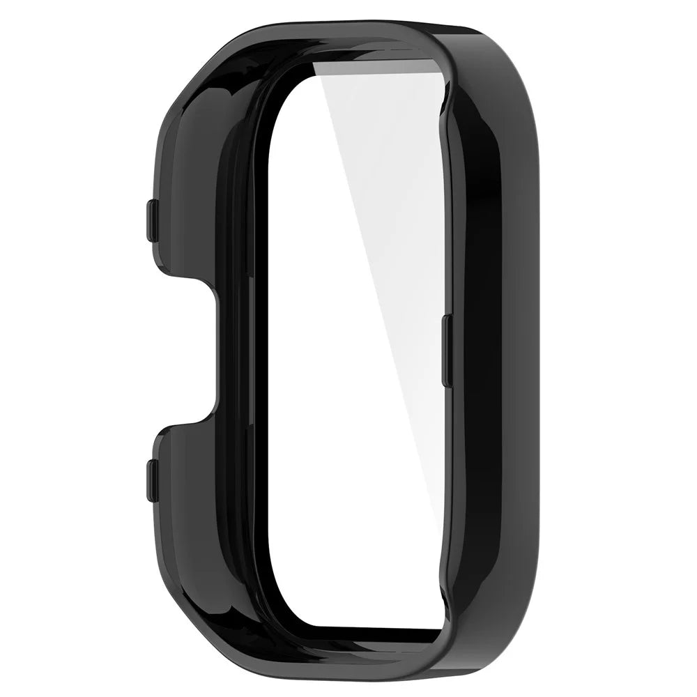 For Xiaomi Redmi Watch 3 PC Protective Case with Tempered Glass Screen Protector Smart Watch Anti-Fall Cover - Black - 3