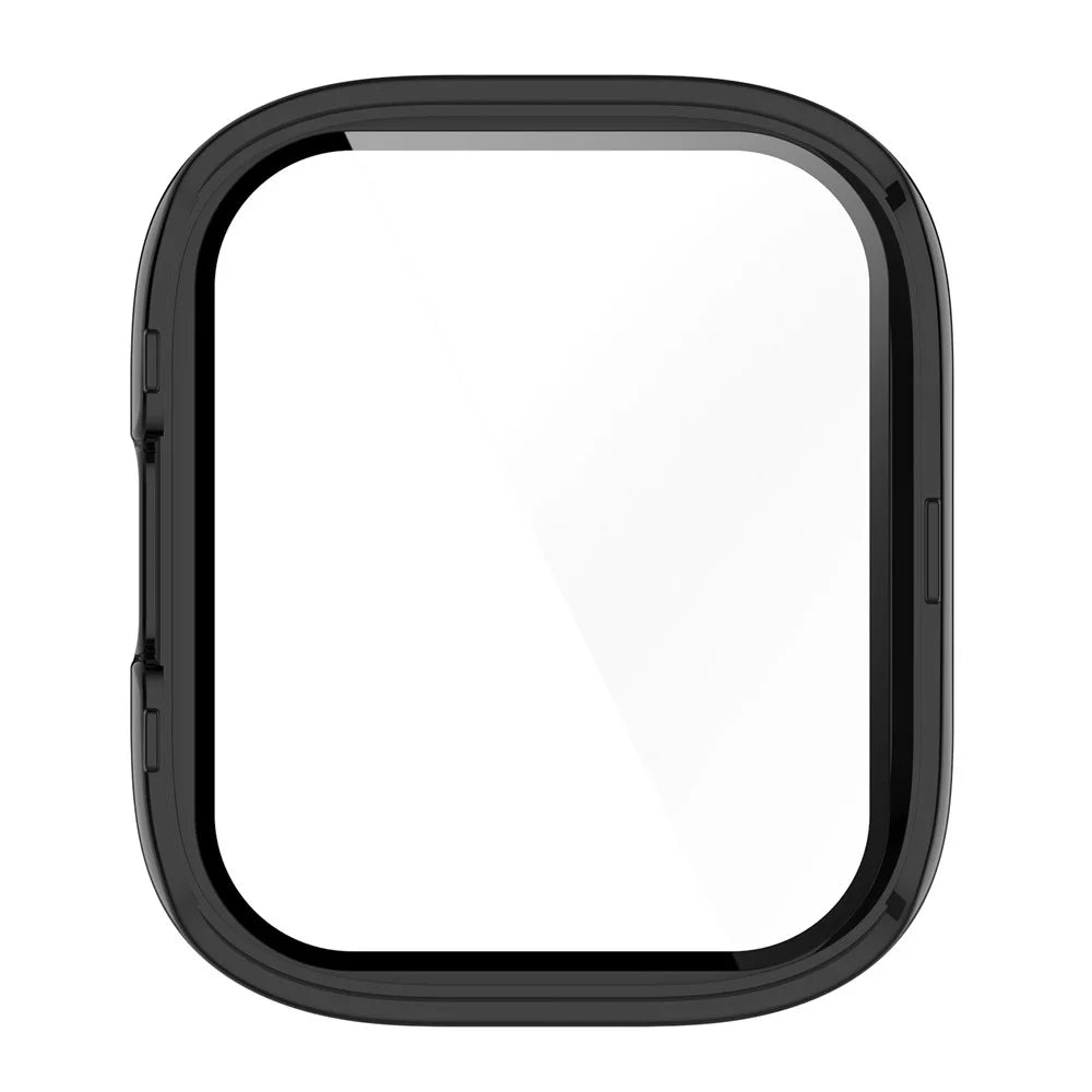 For Xiaomi Redmi Watch 3 PC Protective Case with Tempered Glass Screen Protector Smart Watch Anti-Fall Cover - Black - 6