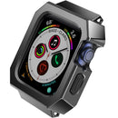 AHASTYLE WA15 Hard Case for Apple Watch Series SE3 / SE2 / SE1 /  6 / 5 / 4 44mm Rugged Stainless Steel Watch Case Protector Cover - Black - 2