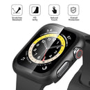 AHASTYLE WG46 2Pcs PC Case with Tempered Glass Film for Apple Watch - For Apple Watch Series 3 / 2 / 1 38mm / Black - 2