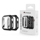 AHASTYLE WG46 2Pcs PC Case with Tempered Glass Film for Apple Watch - For Apple Watch Series 3 / 2 / 1 38mm / Black - 7