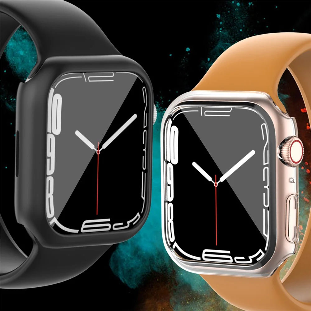 AHASTYLE WG59 2Pcs Hard PC Case for Apple Watch Series 8 / 7, Half Cover Rubberized Matte Cover Frame - For Apple Watch Series 8 / 7 41mm / Black - 6