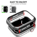 AHASTYLE WG59-D 2Pcs Watch Case for Apple Watch Series 8 / 7, Hard PC Electroplate Cover Frame - For Apple Watch Series 8 / 7 41mm / Black - 3