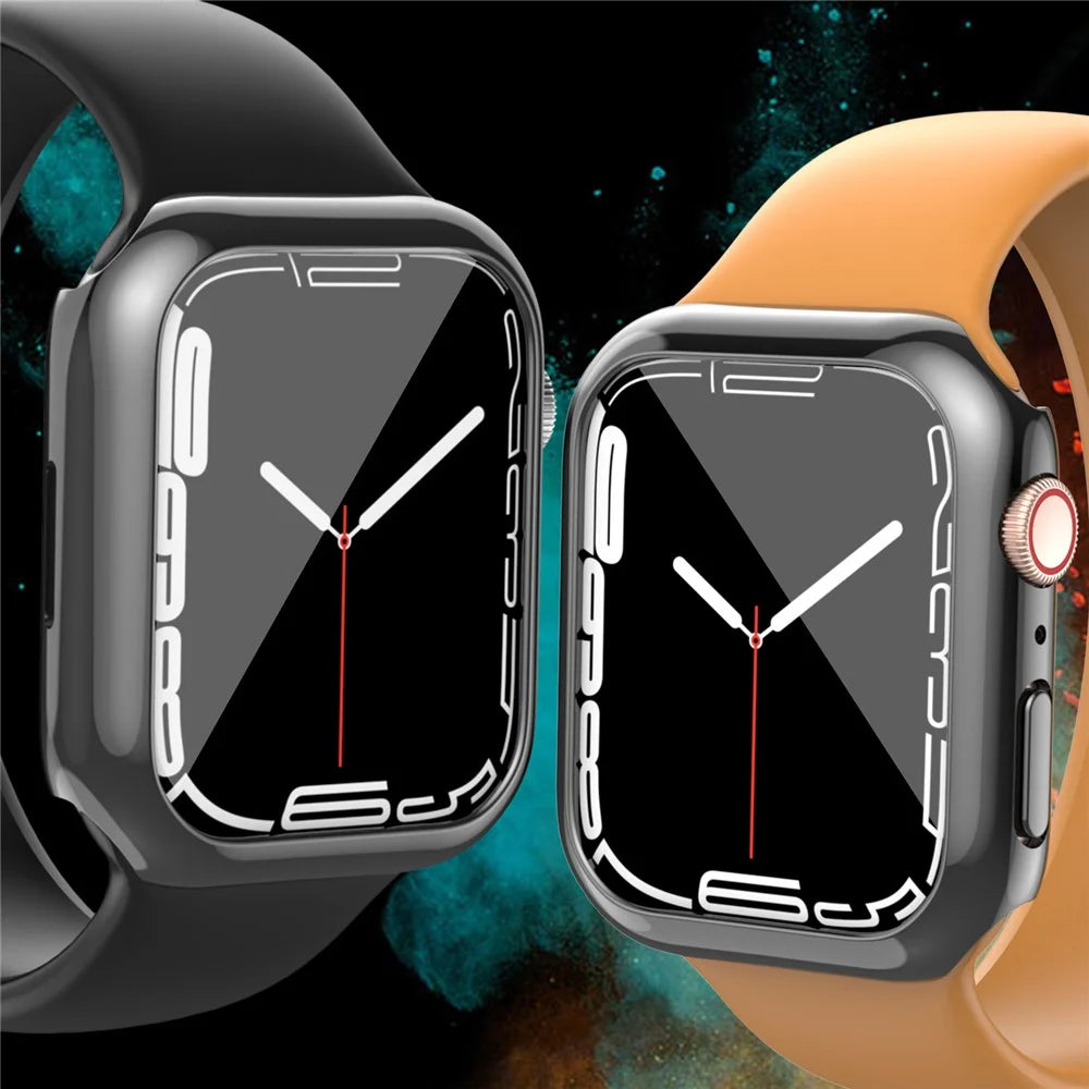 AHASTYLE WG59-D 2Pcs Watch Case for Apple Watch Series 8 / 7, Hard PC Electroplate Cover Frame - For Apple Watch Series 8 / 7 41mm / Black - 6