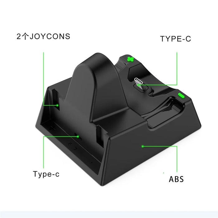 DSS-100 Type-C Charger Stand Charging Dock Station Display Holder Game Accessories for Nintendo Switch / Switch OLED / Switch Lite Game Controller - Black - 4
