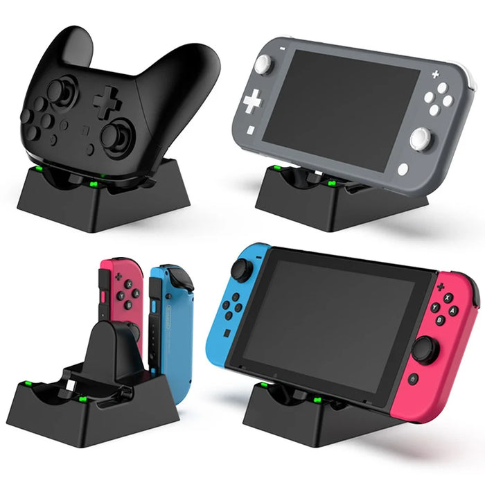 DSS-100 Type-C Charger Stand Charging Dock Station Display Holder Game Accessories for Nintendo Switch / Switch OLED / Switch Lite Game Controller - Black - 6