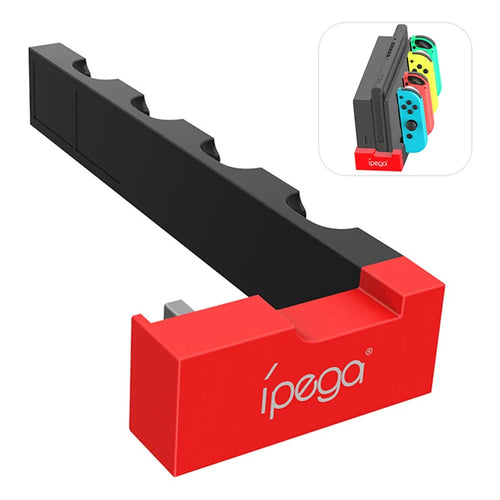 IPEGA For Nintendo Switch JoyCon 4 Slots Charging Dock Station Game Controller Charger with Indicator - Black / Red - 1