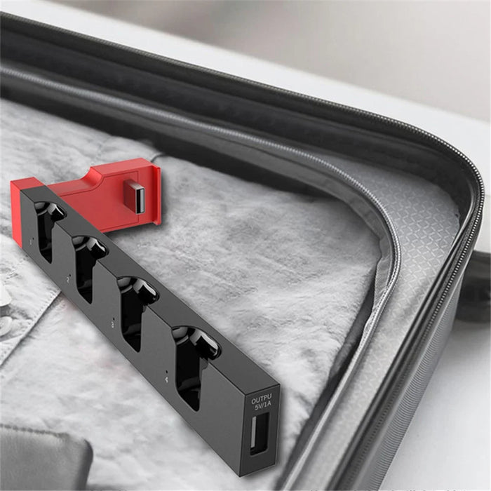 IPEGA For Nintendo Switch JoyCon 4 Slots Charging Dock Station Game Controller Charger with Indicator - Black / Red - 7