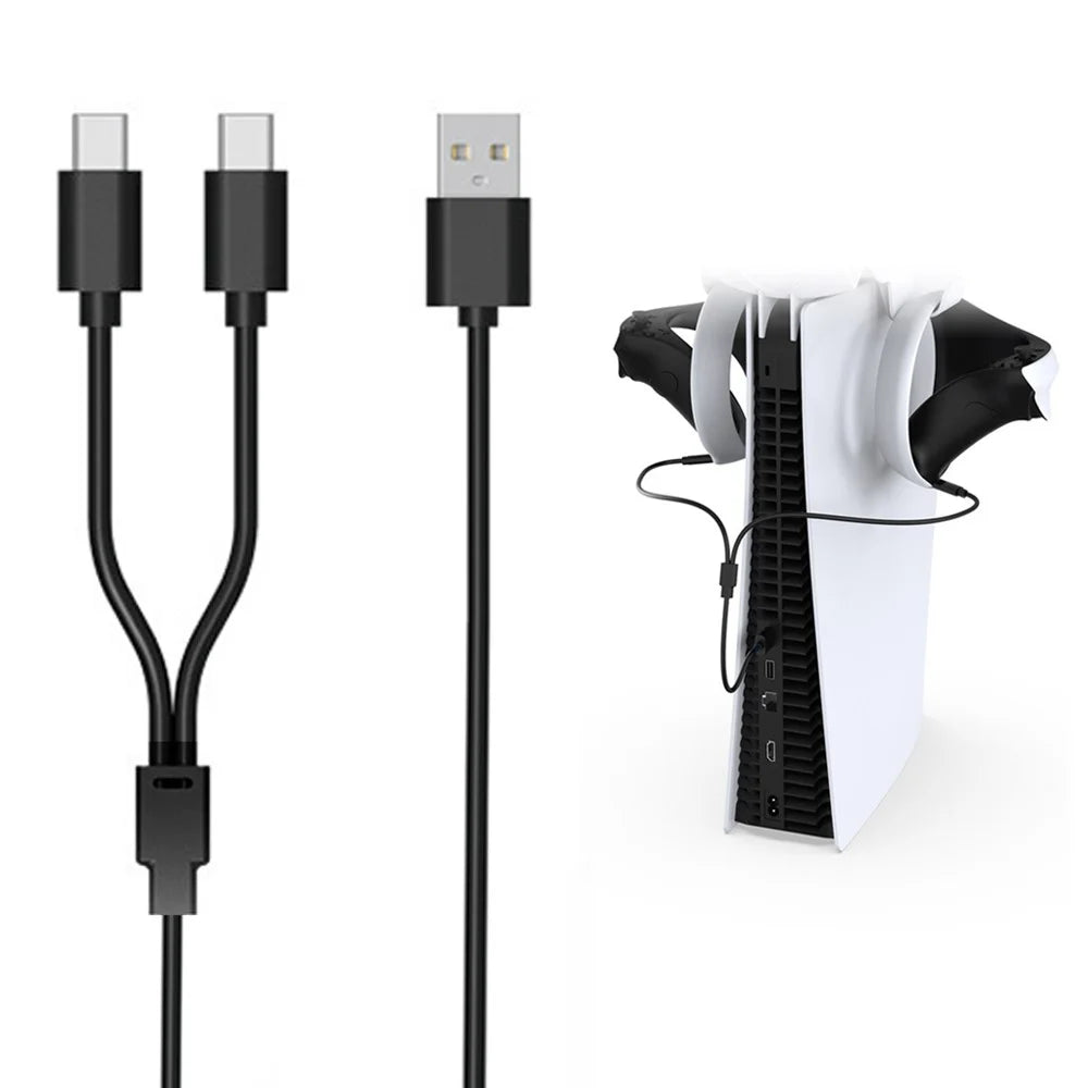 DOBE TP5-2519 2 In 1 Type C Charging Cable for PS VR2 Controller Gaming Charger Line - 1