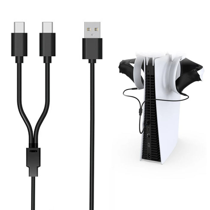 DOBE TP5-2519 2 In 1 Type C Charging Cable for PS VR2 Controller Gaming Charger Line - 1
