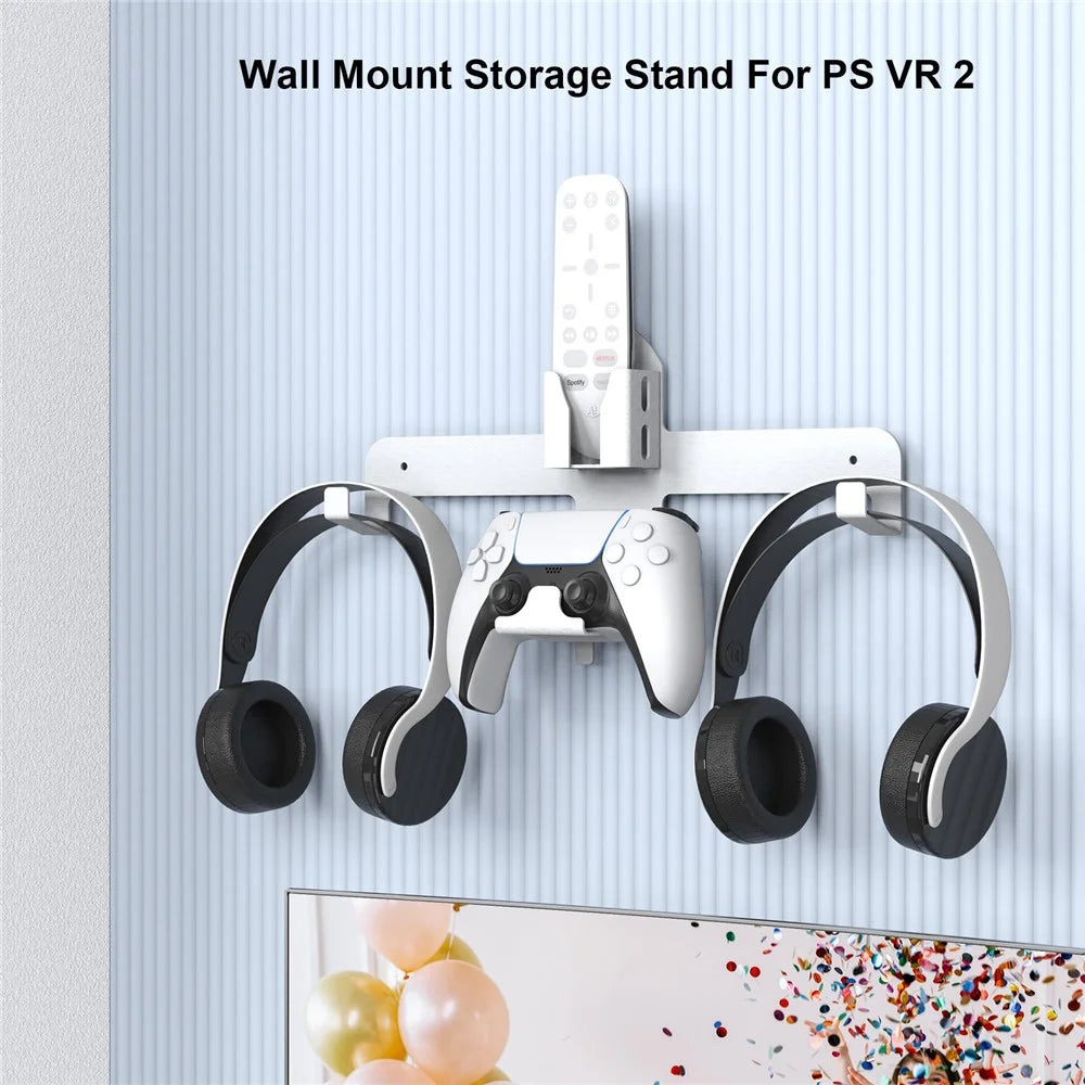JYS JYS-P5158 Wall Mount Holder Stand for PS VR2 VR Headset and Controller Storage Bracket Wall Hanger - 4
