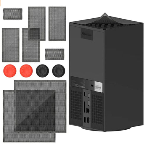 For Xbox Series X 2 Set Mesh Dust Cover + 2 Pair Rocker Cap PVC Heat Dissipation Dust-proof Net - 1
