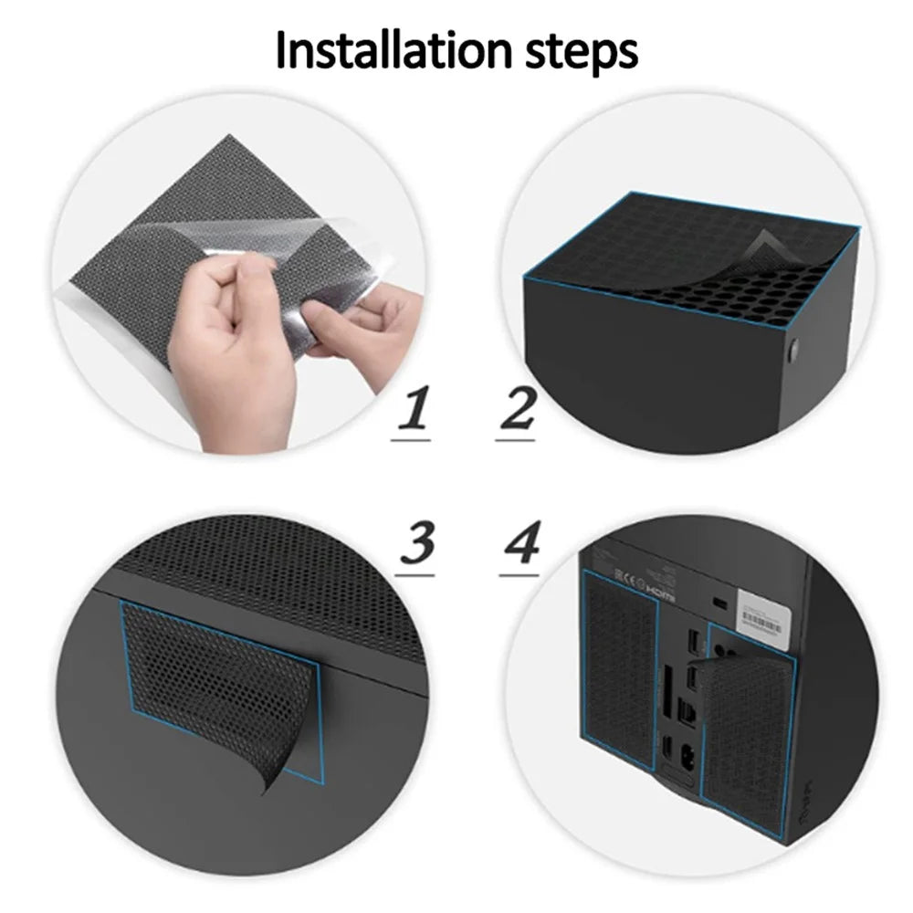 For Xbox Series X 2 Set Mesh Dust Cover + 2 Pair Rocker Cap PVC Heat Dissipation Dust-proof Net - 4
