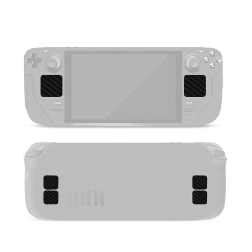 6Pcs / Set For Steam Deck Scratch Resistant Carbon Fiber Texture Game Console Button Touchpad Protective Sticker - Black - 1