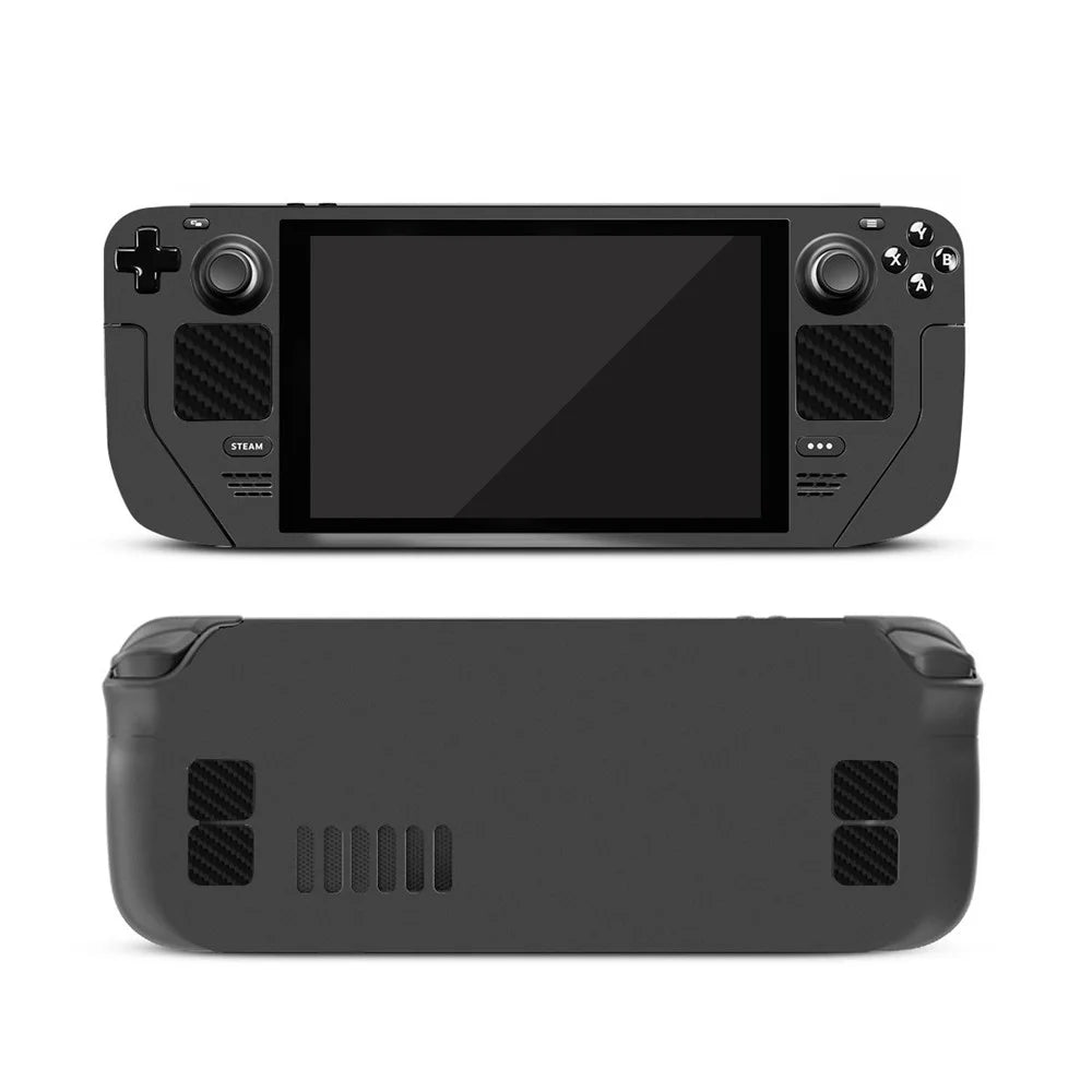 6Pcs / Set For Steam Deck Scratch Resistant Carbon Fiber Texture Game Console Button Touchpad Protective Sticker - Black - 2