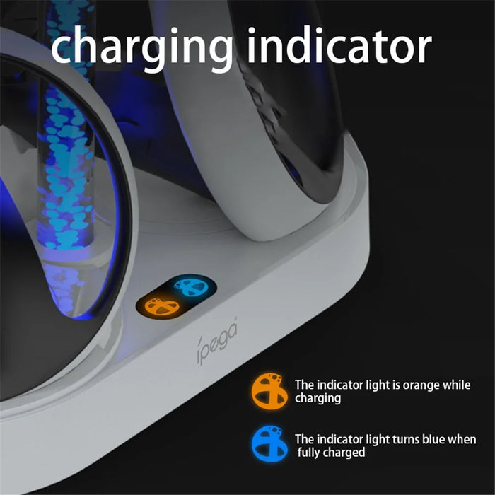 IPEGA PG-P5V001 RGB Light Charger for PS5 VR Headset Charging Display Stand Dual Controller Charging Station - 3