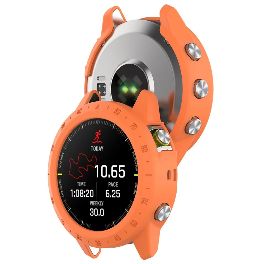 For Garmin MARQ (Gen 2) Anti-scratch Watch Case PC Protective Frame with Scale - Orange - 4