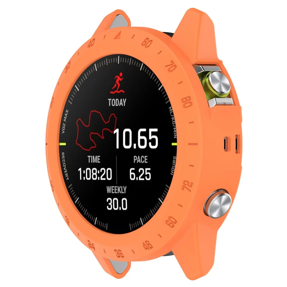 For Garmin MARQ (Gen 2) Anti-scratch Watch Case PC Protective Frame with Scale - Orange - 5