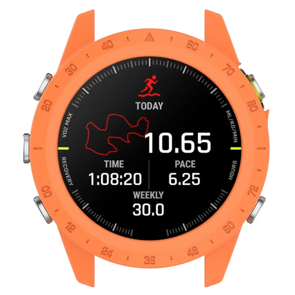 For Garmin MARQ (Gen 2) Anti-scratch Watch Case PC Protective Frame with Scale - Orange - 6