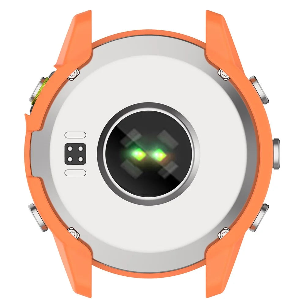 For Garmin MARQ (Gen 2) Anti-scratch Watch Case PC Protective Frame with Scale - Orange - 7