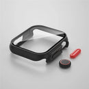 For Apple Watch Series SE3 / SE2 / SE1 /  6 / 5 / 4 40mm Hard PC Watch Case Cover with Tempered Glass Screen Protector - Black / Red - 7