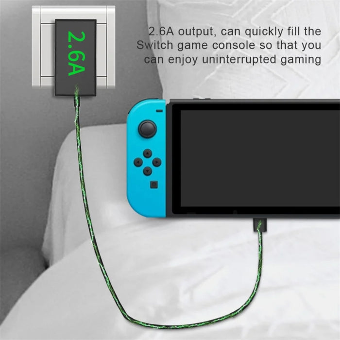 AOLION PGNS1042 For Nintendo Switch TV Dock Mode 1.5m Type-C Cable ABS Charger AC Power Adapter, US Plug - 4