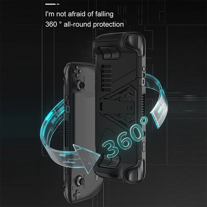 AOLION AL-ST1005 For Steam Deck Protective Case PC+TPU Shockproof Game Console Shell with Alloy Kickstand - 3