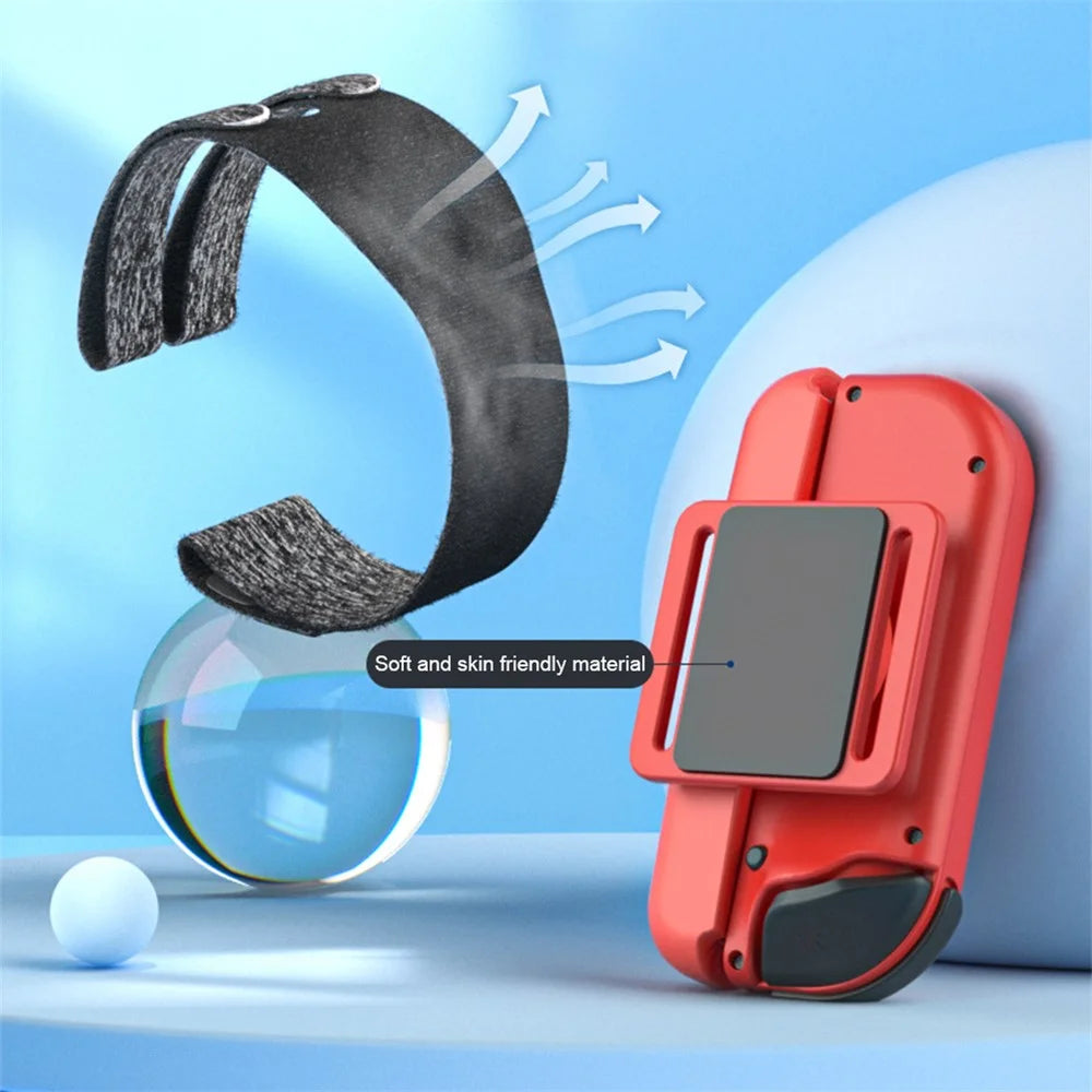 AOLION AL-NS2215 2Pcs for Nintendo Switch Joy-Con Controller Wrist Band Holder 360-degree Rotation Hand Strap - Red / Blue - 5