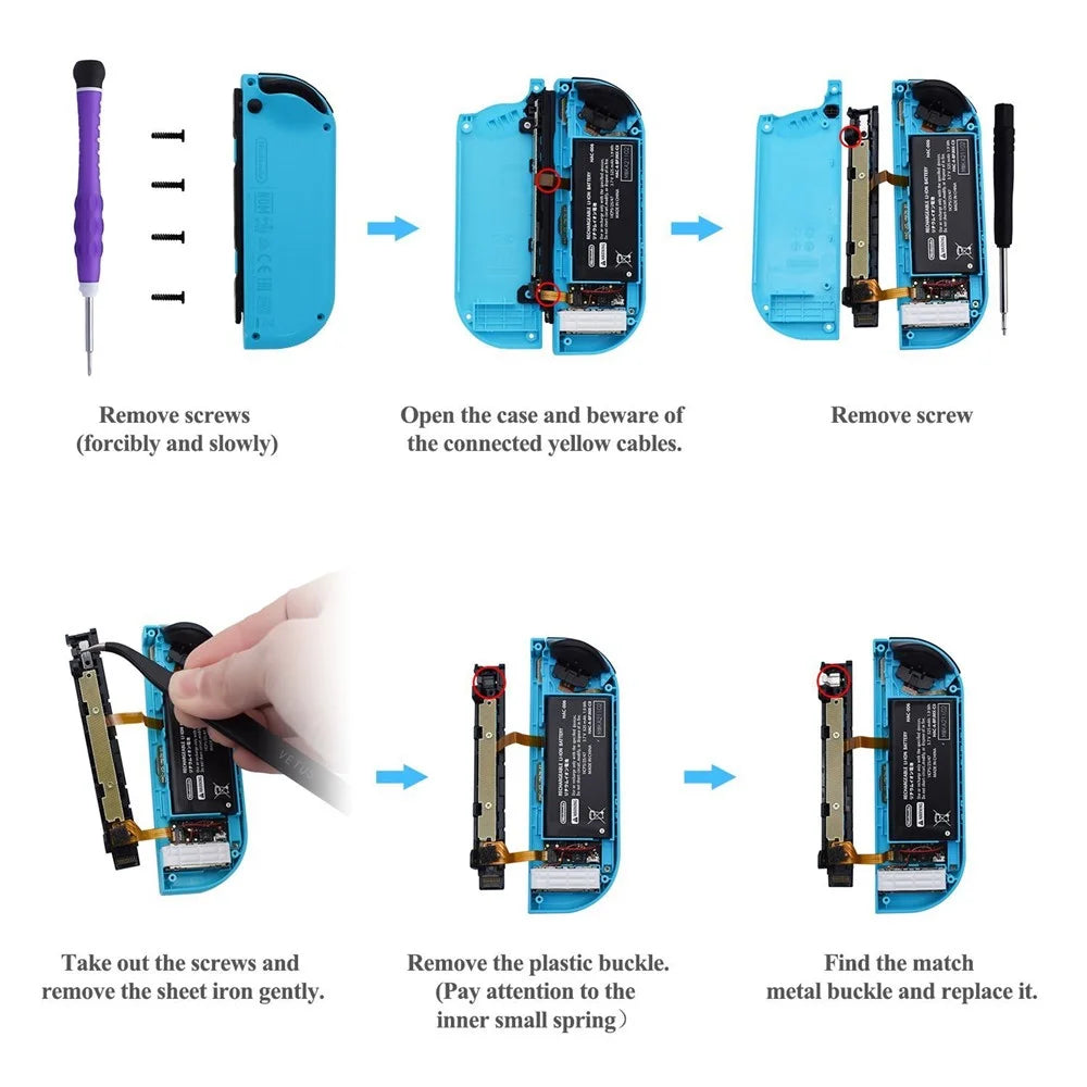 AOLION PGNX104401 2 Pairs Game Controller Latches Lock Buckles Repair Tools Kit for Nintendo Switch Joy-Con - 3