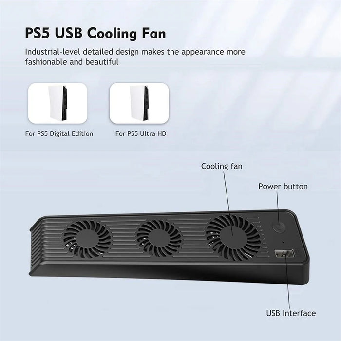 AOLION ALP5035001 For PS5 Game Console ABS Cooling Fan Mute USB Fan Cooler - 6