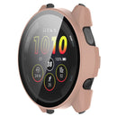 For Garmin Forerunner 265 Smart Watch PC Watch Case with Tempered Glass Screen Protector - Pink - 4
