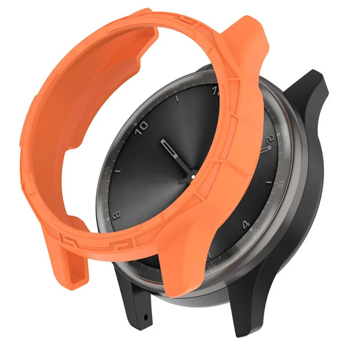 For Garmin vivomove Trend Drop-proof TPU Watch Case Hollow Bumper Frame Cover - Orange - 1