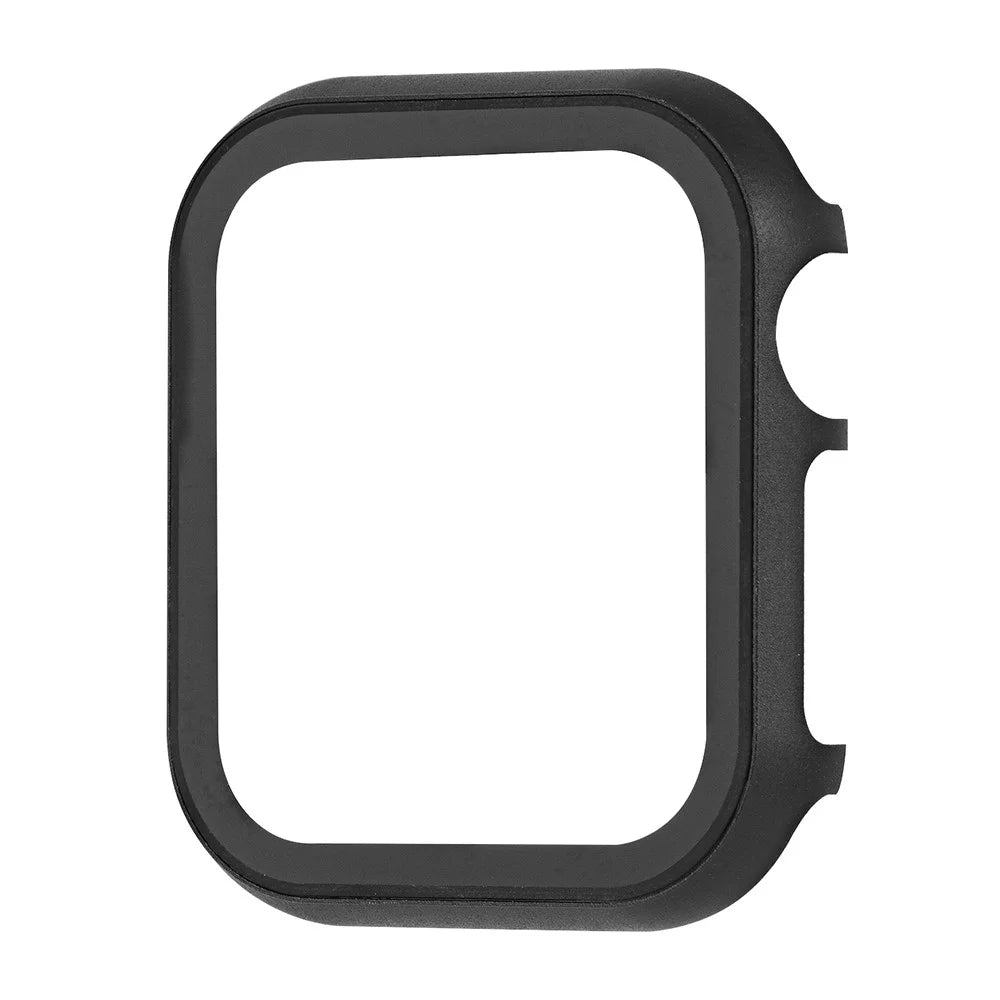 For Apple Watch Series SE3 / SE2 / SE1 /  6 / 5 / 4 44mm Metal Protective Cover Case with Tempered Glass Screen Protector - Black - 3