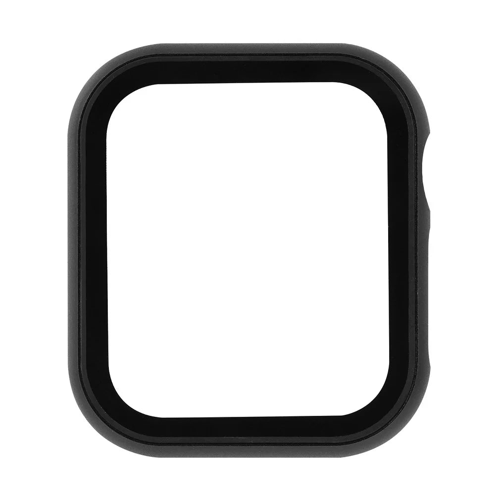 For Apple Watch Series SE3 / SE2 / SE1 /  6 / 5 / 4 44mm Metal Protective Cover Case with Tempered Glass Screen Protector - Black - 5