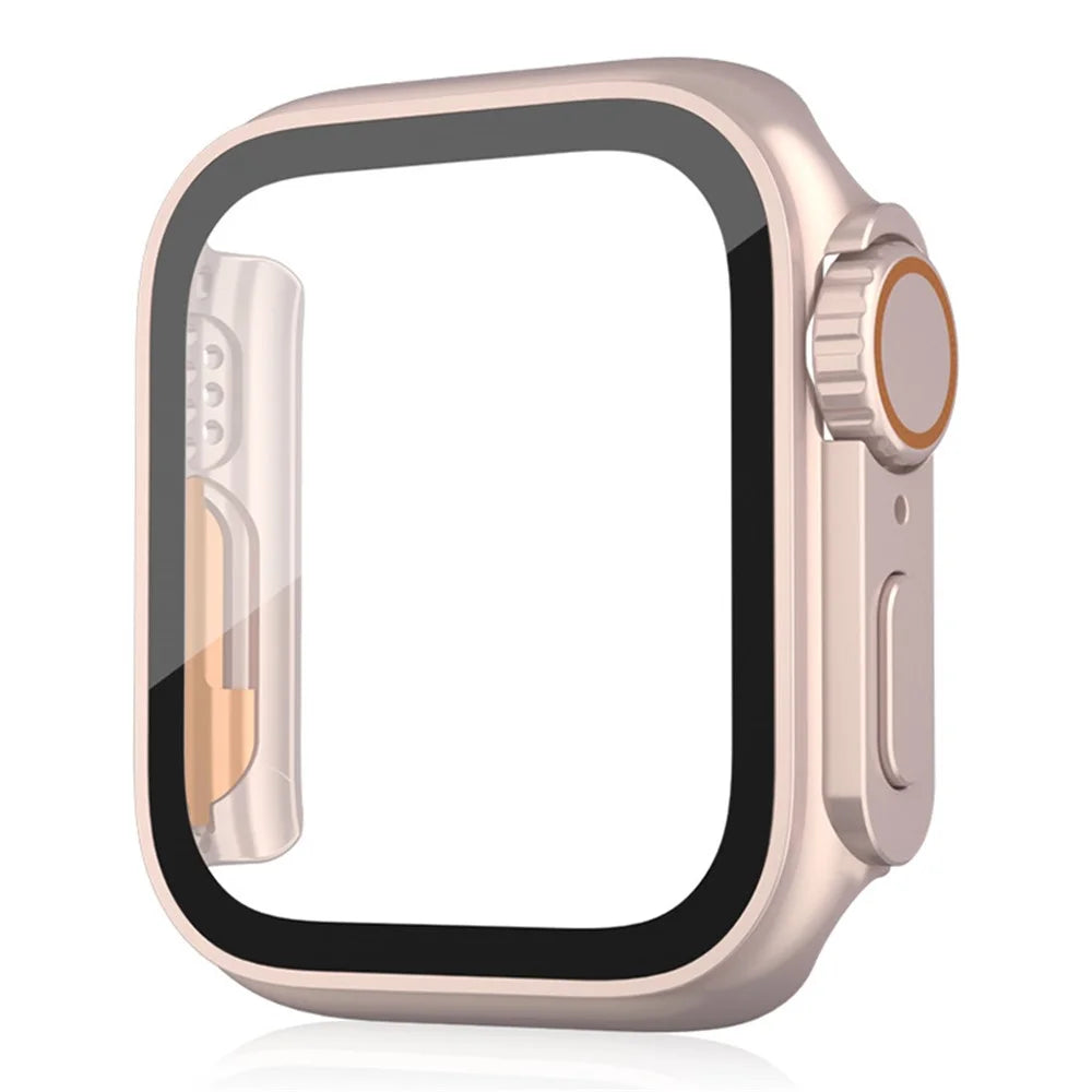 For Apple Watch Series SE3 / SE2 / SE1 /  6 / 5 / 4 40mm Waterproof Drop-proof PC Watch Case with Tempered Glass Screen Protector - Rose Gold - 3