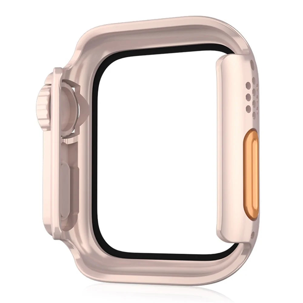 For Apple Watch Series SE3 / SE2 / SE1 /  6 / 5 / 4 40mm Waterproof Drop-proof PC Watch Case with Tempered Glass Screen Protector - Rose Gold - 4