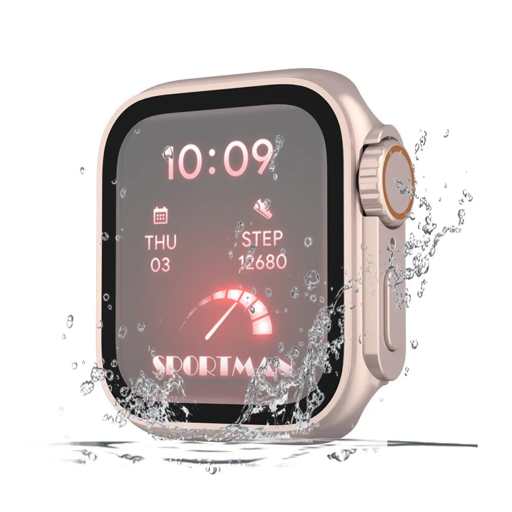 For Apple Watch Series SE3 / SE2 / SE1 /  6 / 5 / 4 40mm Waterproof Drop-proof PC Watch Case with Tempered Glass Screen Protector - Rose Gold - 5