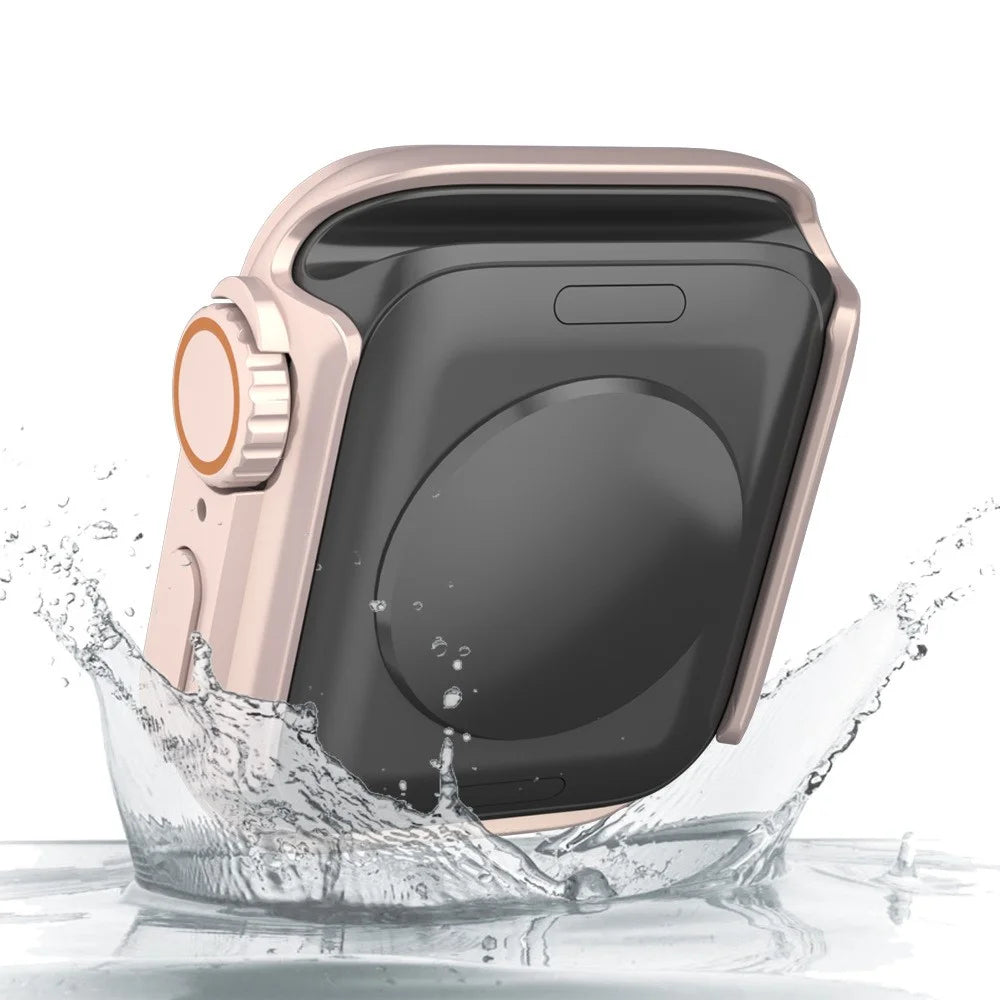 For Apple Watch Series SE3 / SE2 / SE1 /  6 / 5 / 4 40mm Waterproof Drop-proof PC Watch Case with Tempered Glass Screen Protector - Rose Gold - 7