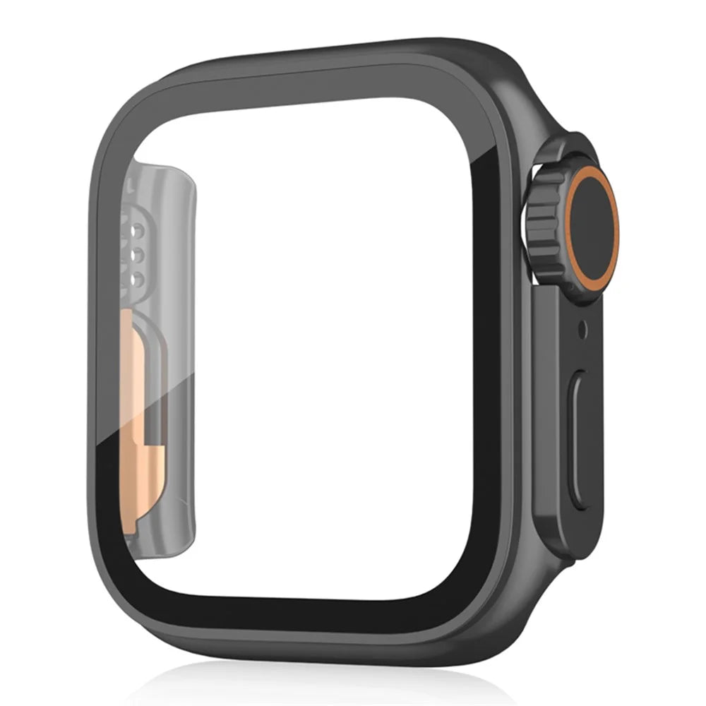 Watch Cover for Apple Watch Series SE3 / SE2 / SE1 /  6 / 5 / 4 44mm Waterproof PC Watch Case with Tempered Glass Screen Protector - Black - 3