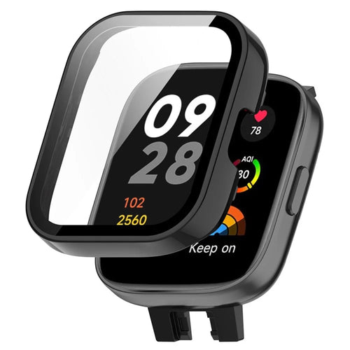 ENKAY Hat Prince For Xiaomi Redmi Watch 3 Hard PC Case Overall Protective Watch Cover with HD Tempered Glass Film - Black - 1