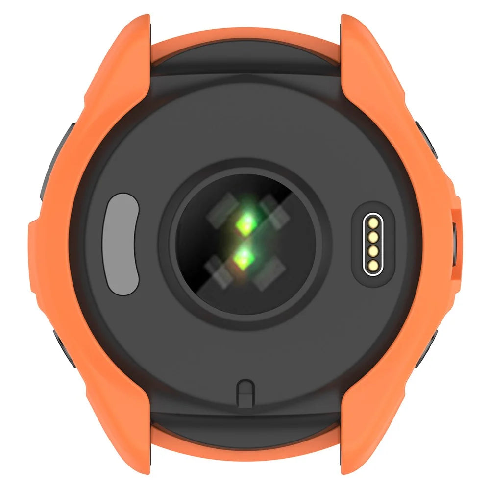 For Garmin Forerunner 965 TPU Watch Case Hollow-out Rugged Bumper Cover - Orange - 6